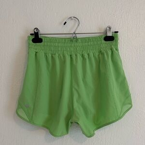 Lululemon Athletica Lime Green Hotty Hot shorts